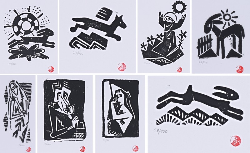 Soubor 8 linořezů 1/2 Soubor 8 linořezů